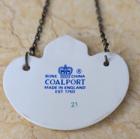 Vintage Coalport Bone China Decanter Vodka Tag Label With Chain - Picture 3 of 7